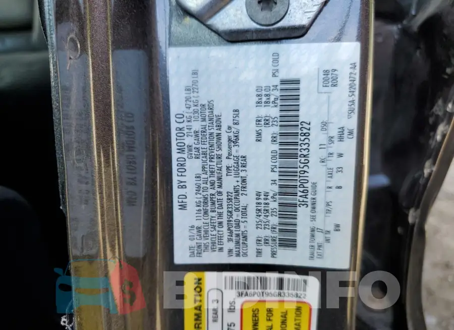 3FA6P0T95GR335822 Photo# 13