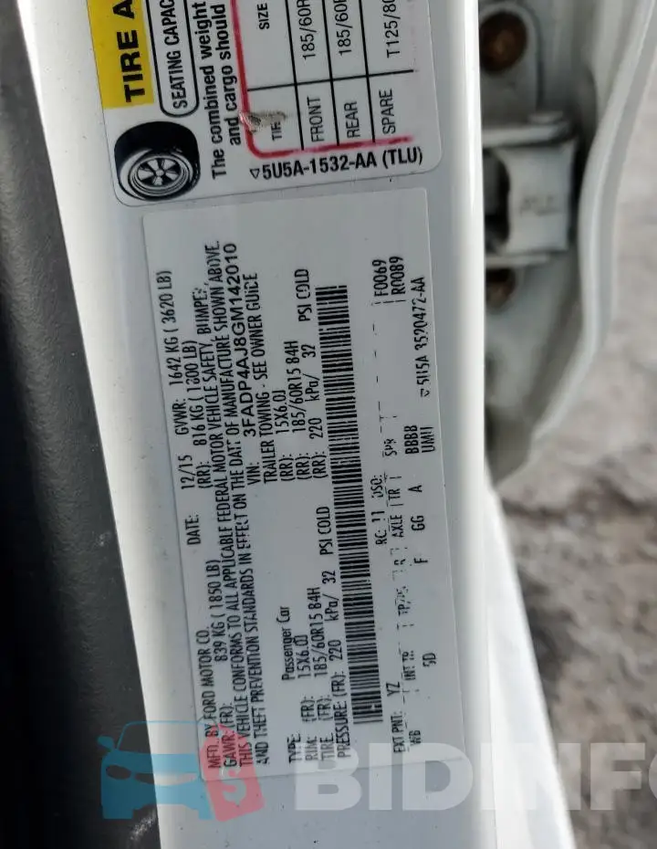 3FADP4AJ8GM142010 Photo# 12