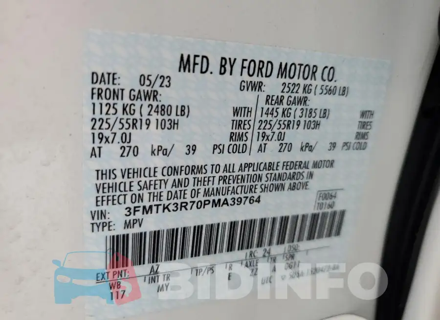 3FMTK3R70PMA39764 Photo# 12