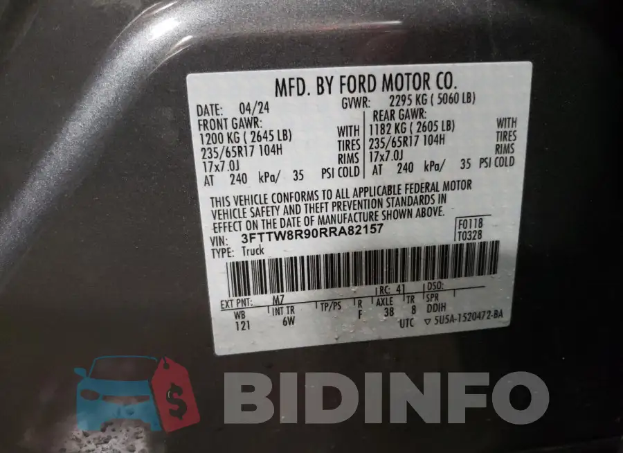 3FTTW8R90RRA82157 Photo# 13