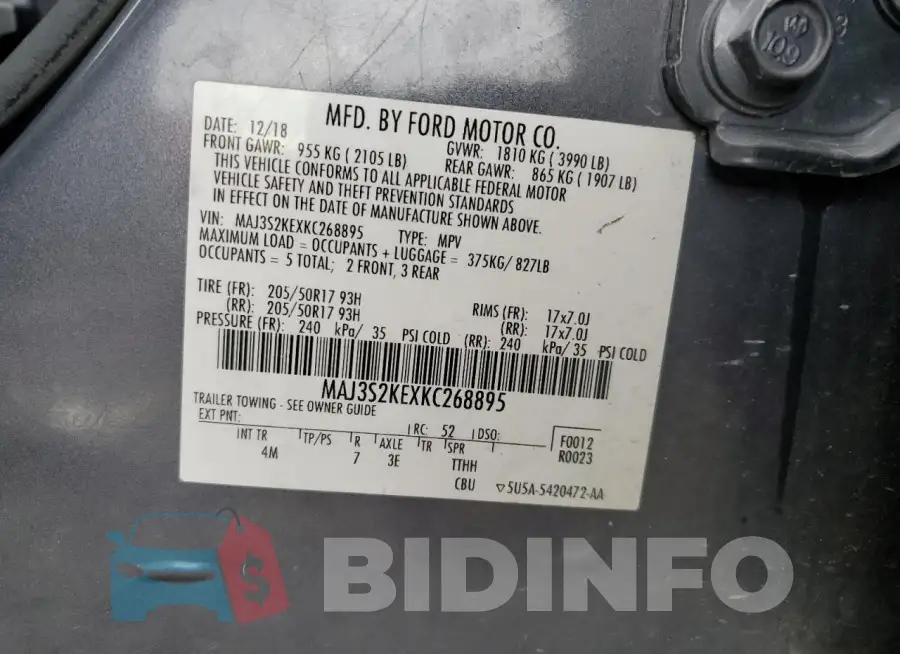 MAJ3S2KEXKC268895 Photo# 13