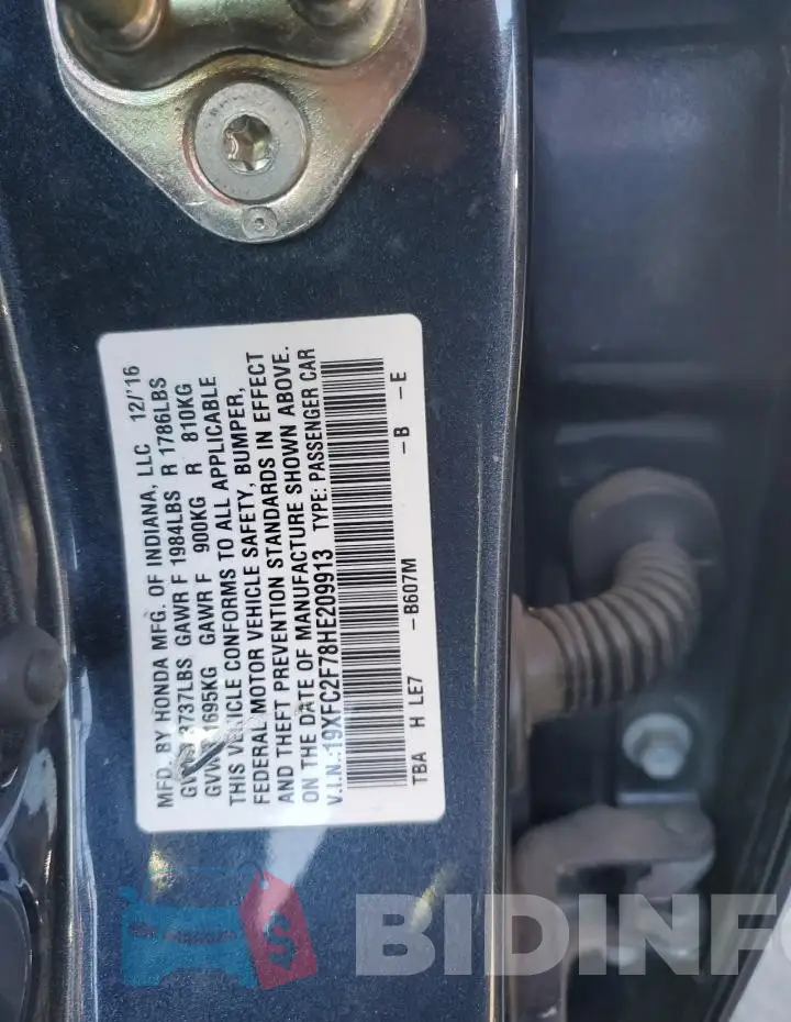 19XFC2F78HE209913 Photo# 13