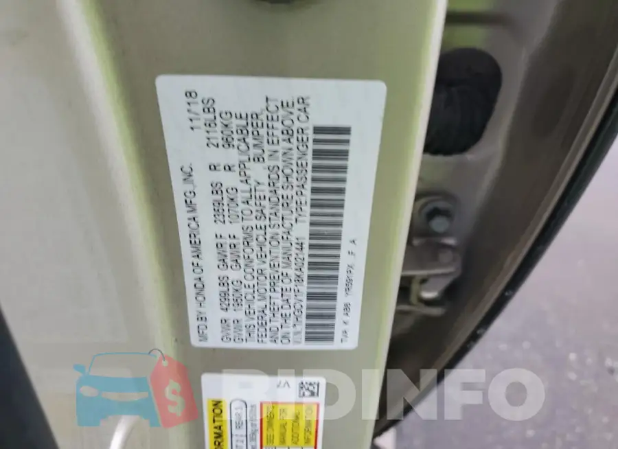 1HGCV1F18KA021441 Photo# 12