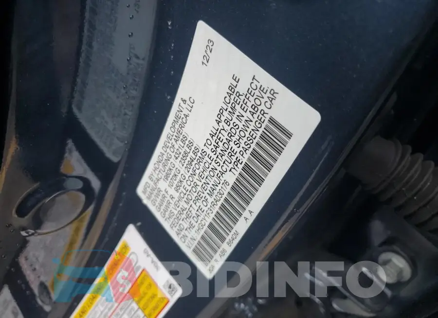 1HGCY1F31RA030176 Photo# 12