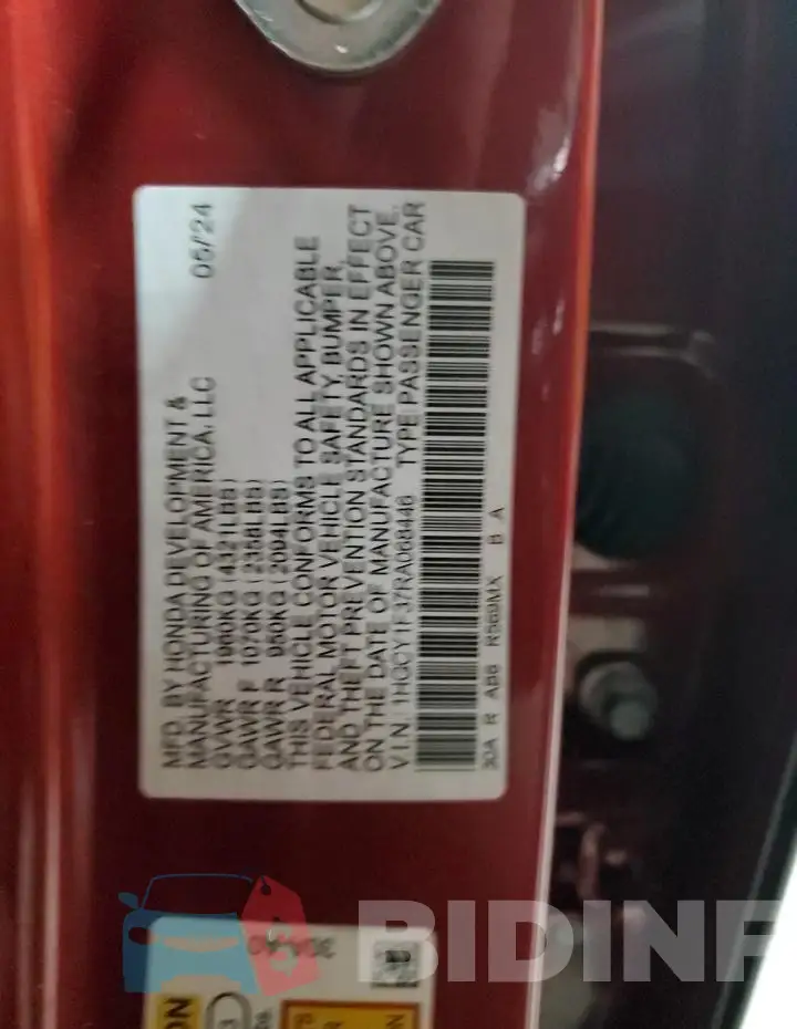 1HGCY1F37RA068446 Photo# 12