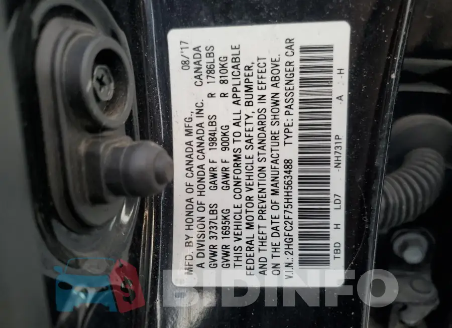 2HGFC2F75HH563488 Photo# 12