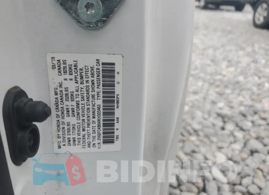 2HGFC4B64KH305463 Photo# 13