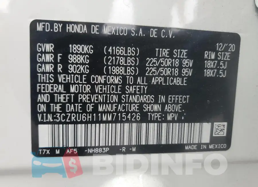 3CZRU6H11MM715426 Photo# 13