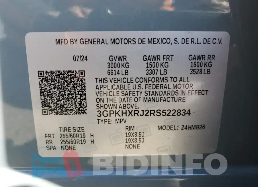 3GPKHXRJ2RS522834 Photo# 13