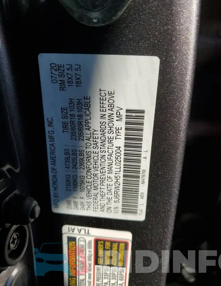 5J6RW2H51LL025004 Photo# 13