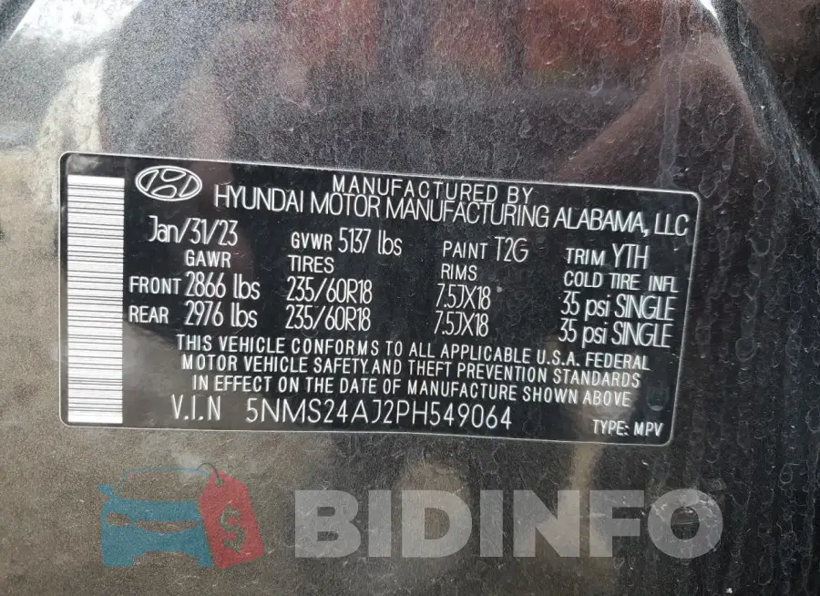 5NMS24AJ2PH549064 Photo# 12