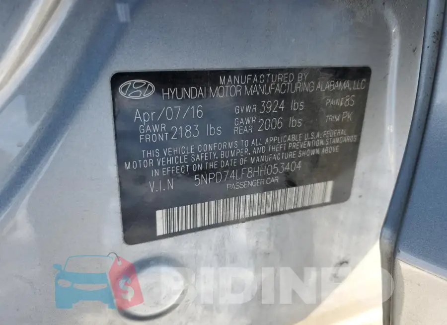 5NPD74LF8HH053404 Photo# 12