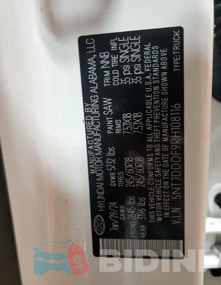 5NTJDDDF9RH108116 Photo# 13