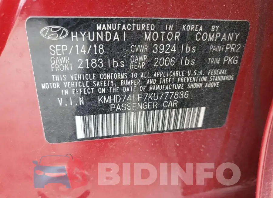 KMHD74LF7KU777836 Photo# 13