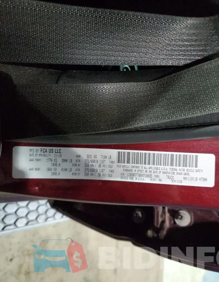 1C6SRFFT6KN710035 Photo# 12