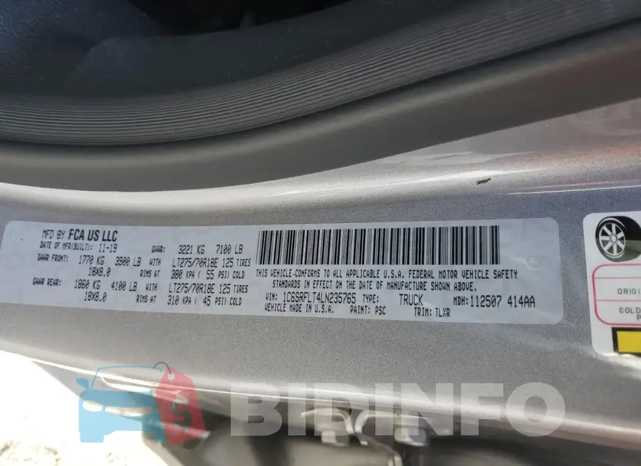 1C6SRFLT4LN235765 Photo# 13