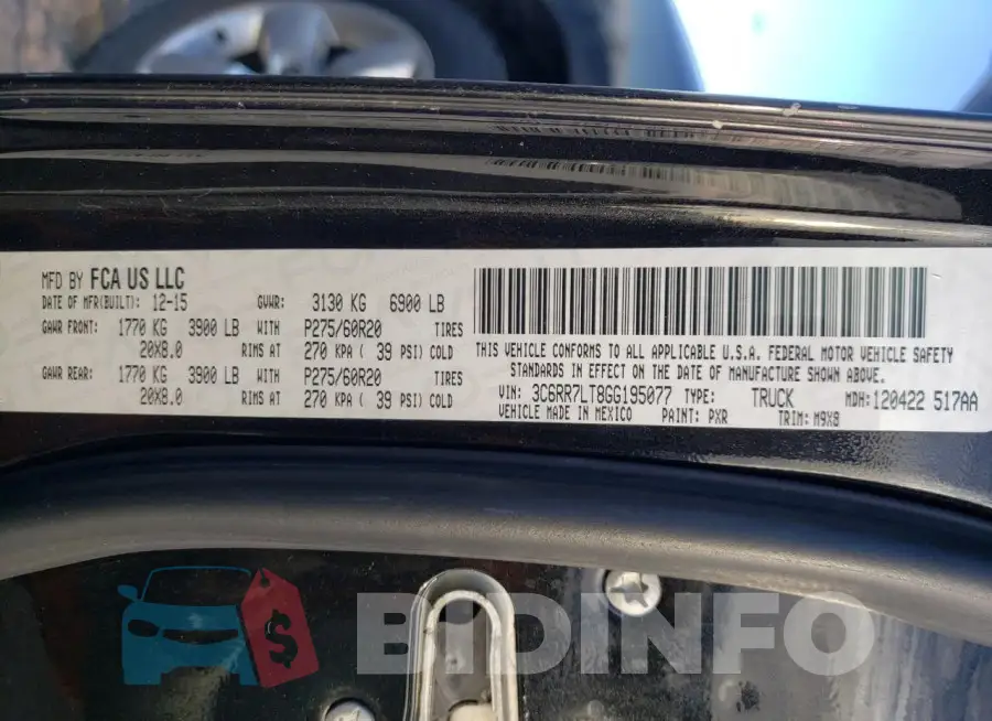 3C6RR7LT8GG195077 Photo# 12