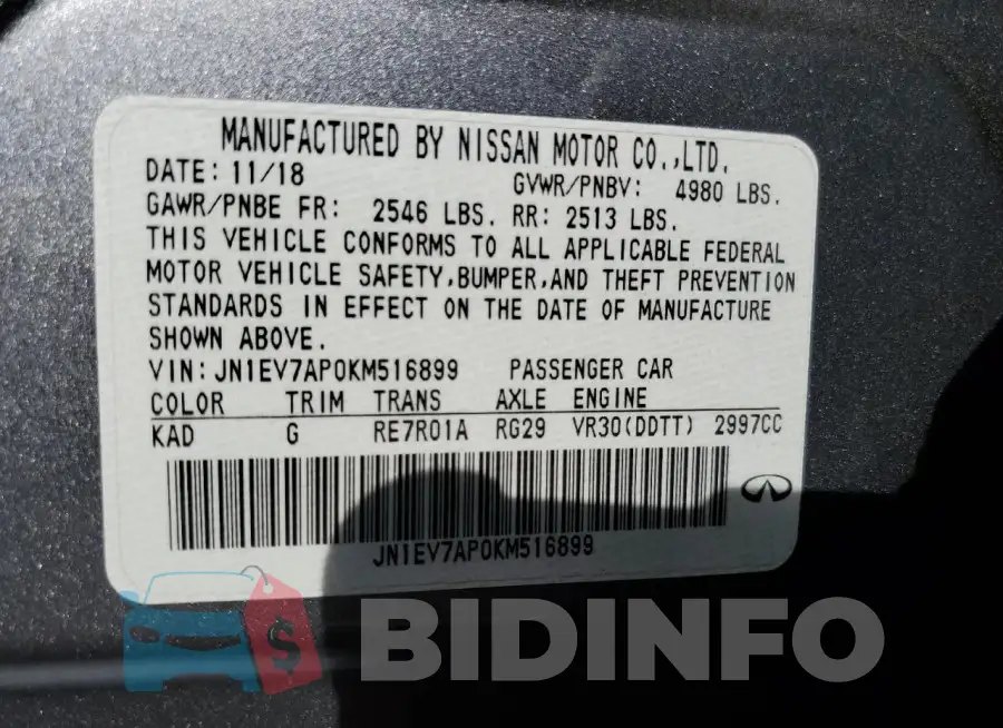 JN1EV7AP0KM516899 Photo# 13
