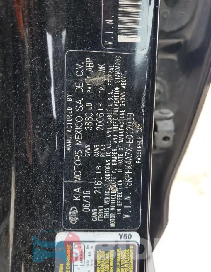 3KPFK4A7XHE012019 Photo# 12