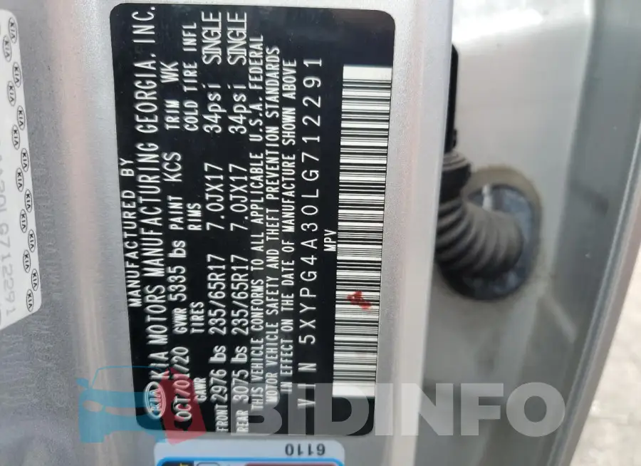 5XYPG4A30LG712291 Photo# 13