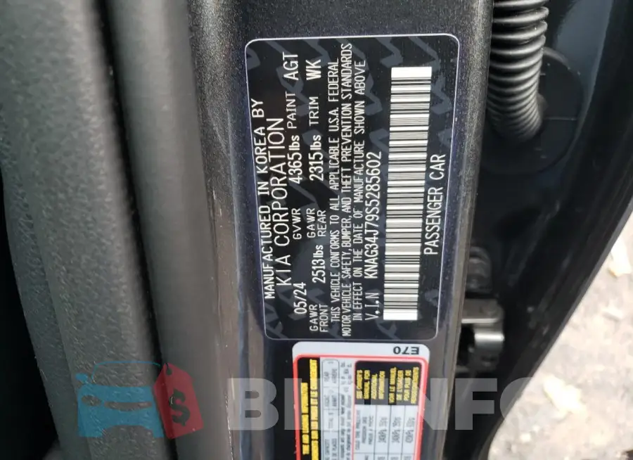KNAG34J79S5285602 Photo# 12