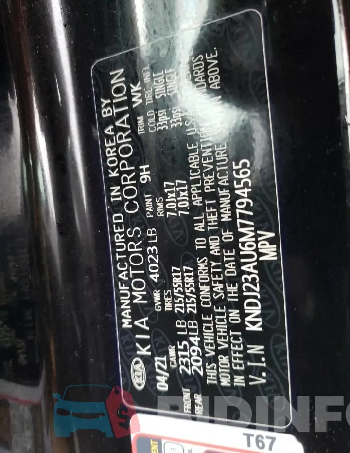 KNDJ23AU6M7794565 Photo# 12