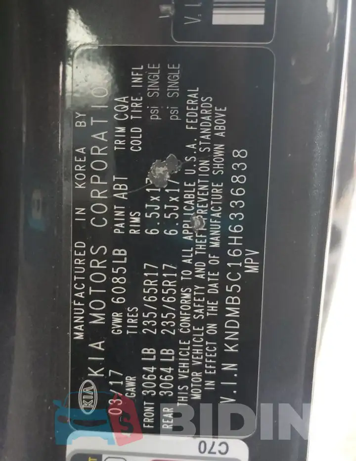 KNDMB5C16H6336838 Photo# 14
