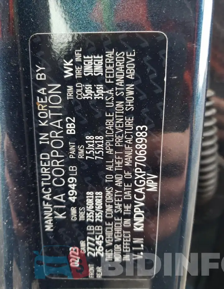 KNDPVCAGXP7068983 Photo# 13