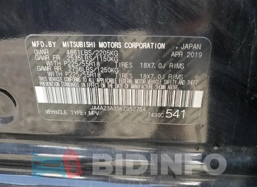 JA4AZ3A35KZ052754 Photo# 13