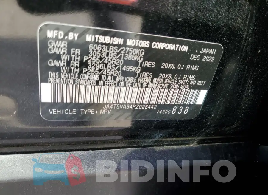 JA4T5VA94PZ028442 Photo# 13