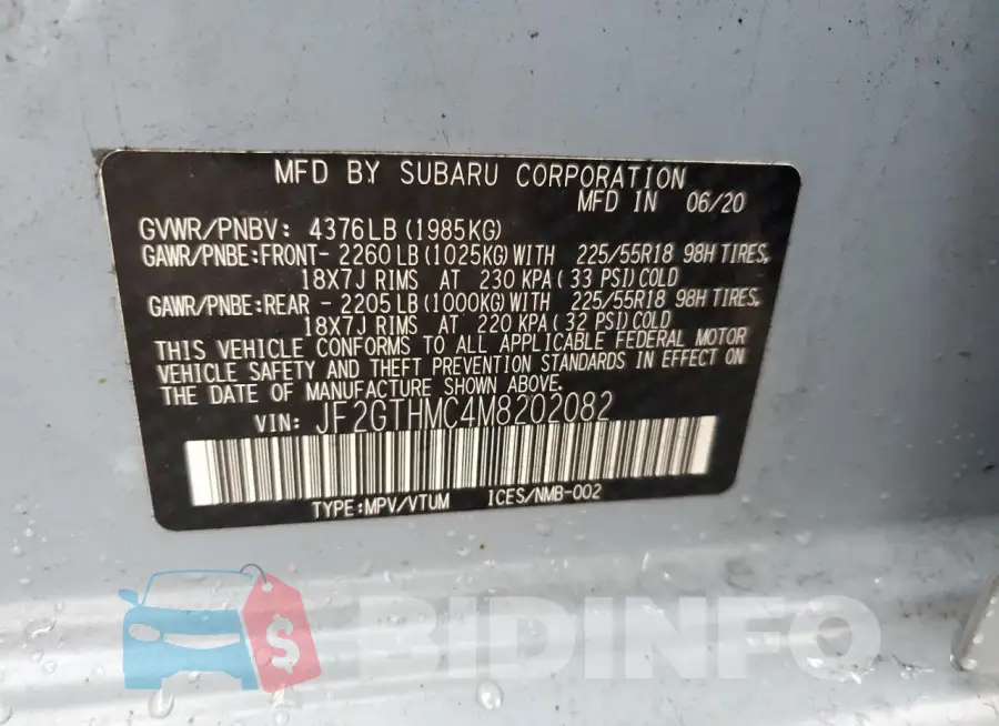 JF2GTHMC4M8202082 Photo# 12