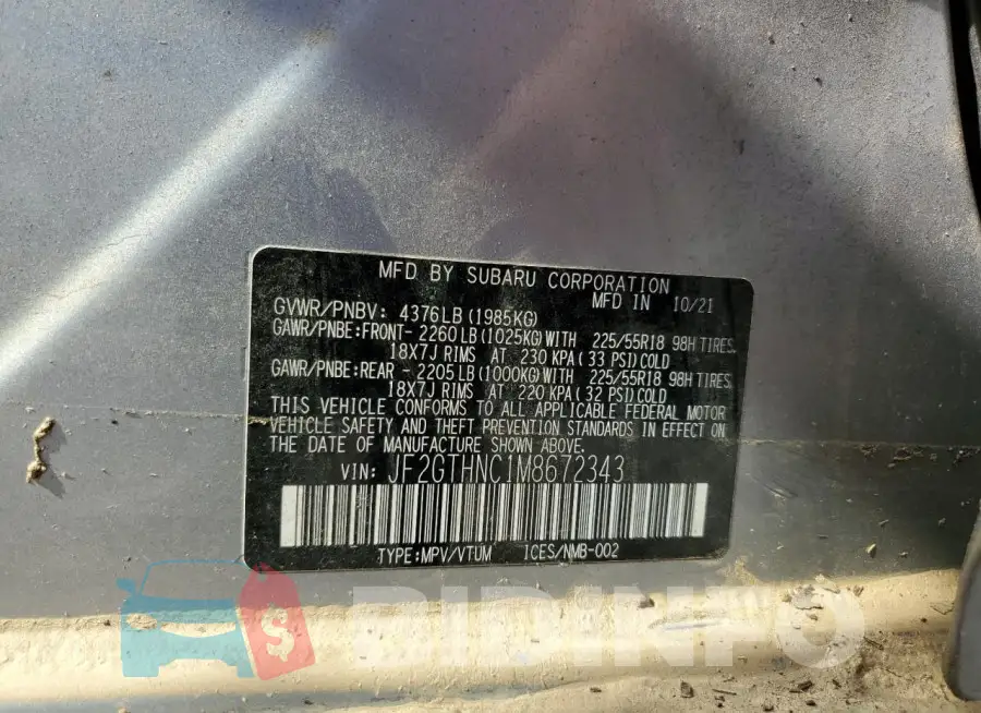 JF2GTHNC1M8672343 Photo# 13