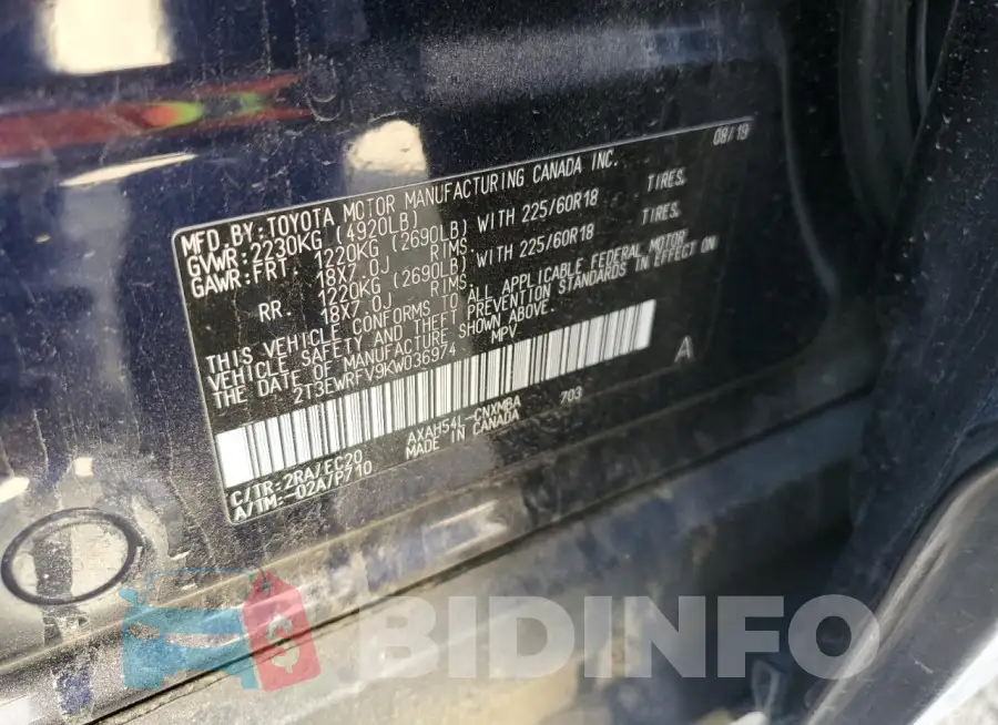 2T3EWRFV9KW036974 Photo# 14