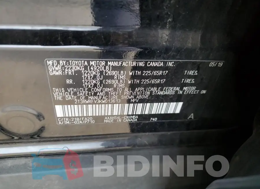 2T3RWRFV3KW013613 Photo# 13