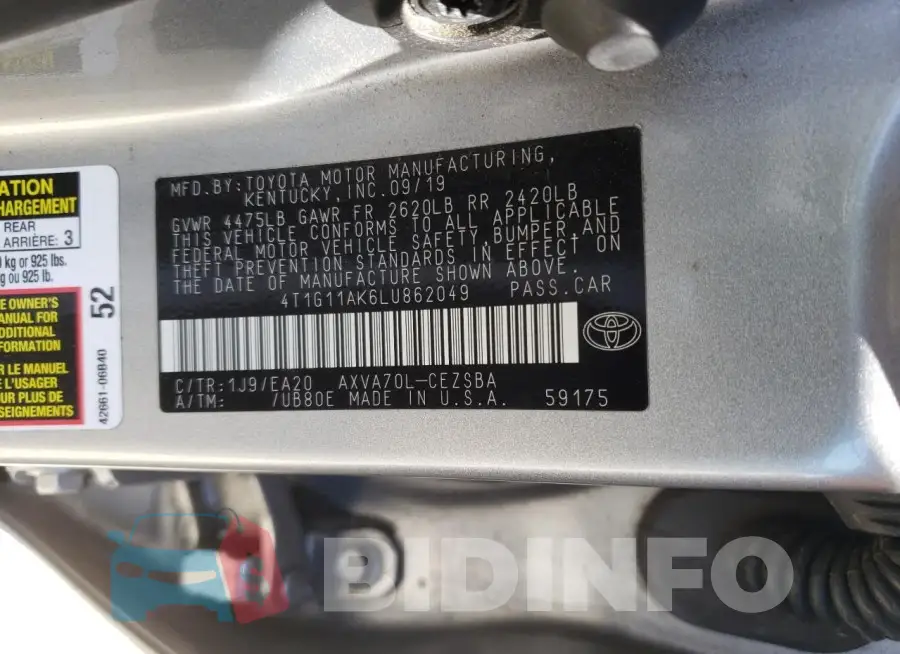 4T1G11AK6LU862049 Photo# 12