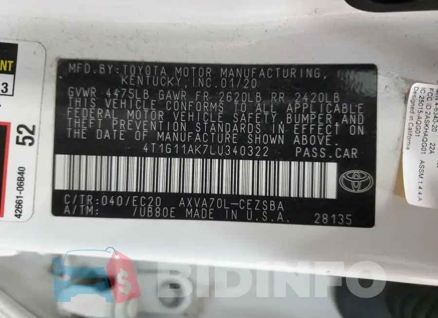 4T1G11AK7LU340322 Photo# 13
