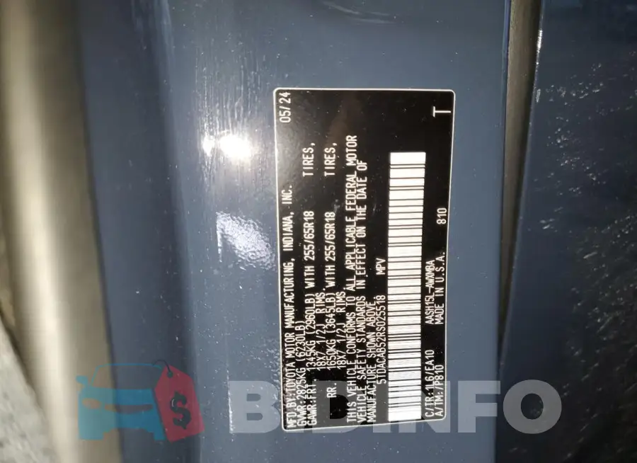 5TDACAB52RS025518 Photo# 13