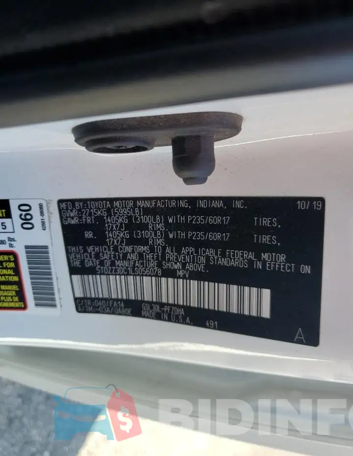 5TDZZ3DC1LS056078 Photo# 13