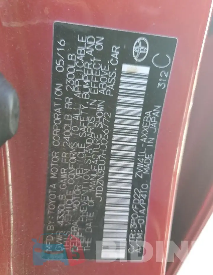 JTDZN3EU7HJ056772 Photo# 12