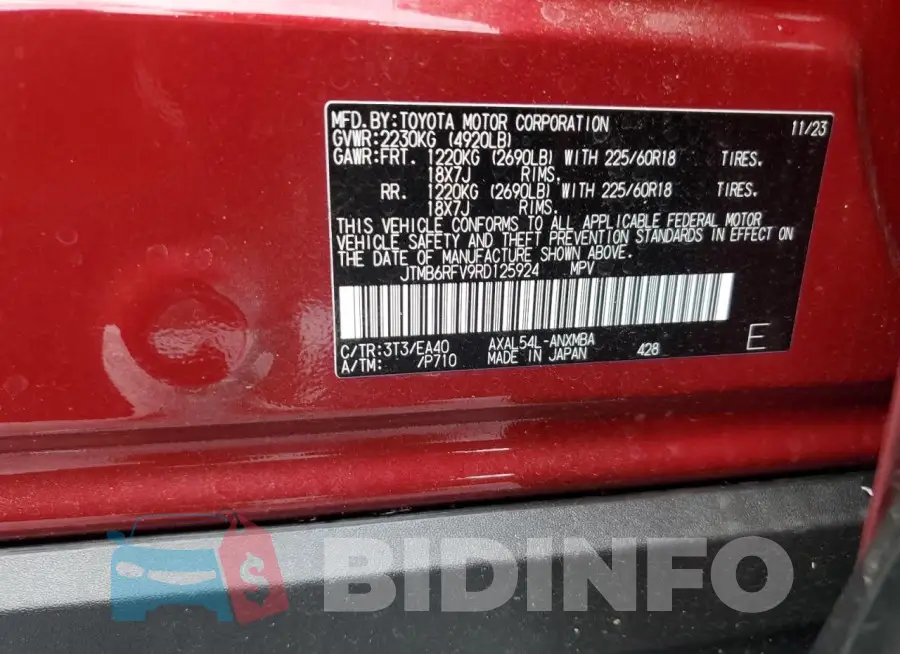 JTMB6RFV9RD125924 Photo# 14