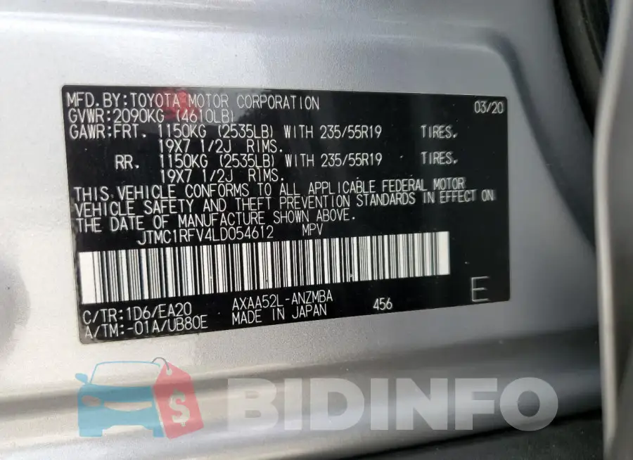 JTMC1RFV4LD054612 Photo# 13