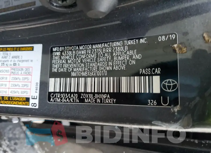 NMTKHMBX6KR100170 Photo# 13