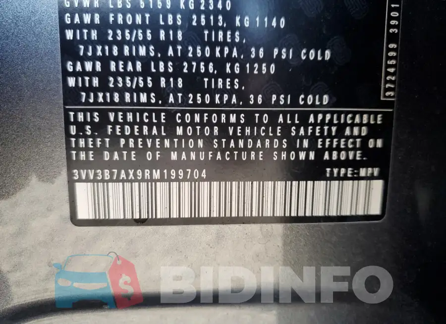 3VV3B7AX9RM199704 Photo# 13