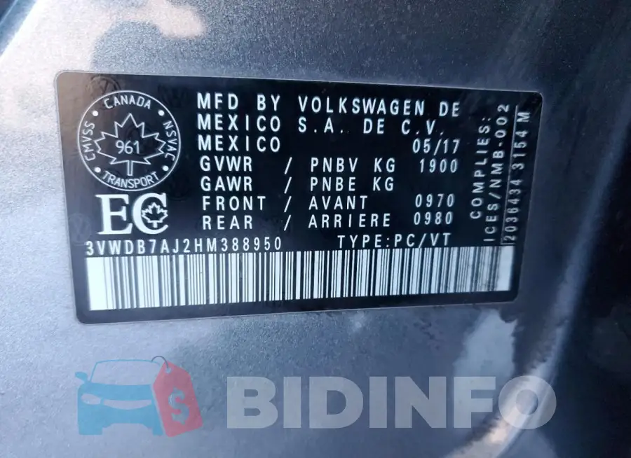 3VWDB7AJ2HM388950 Photo# 12