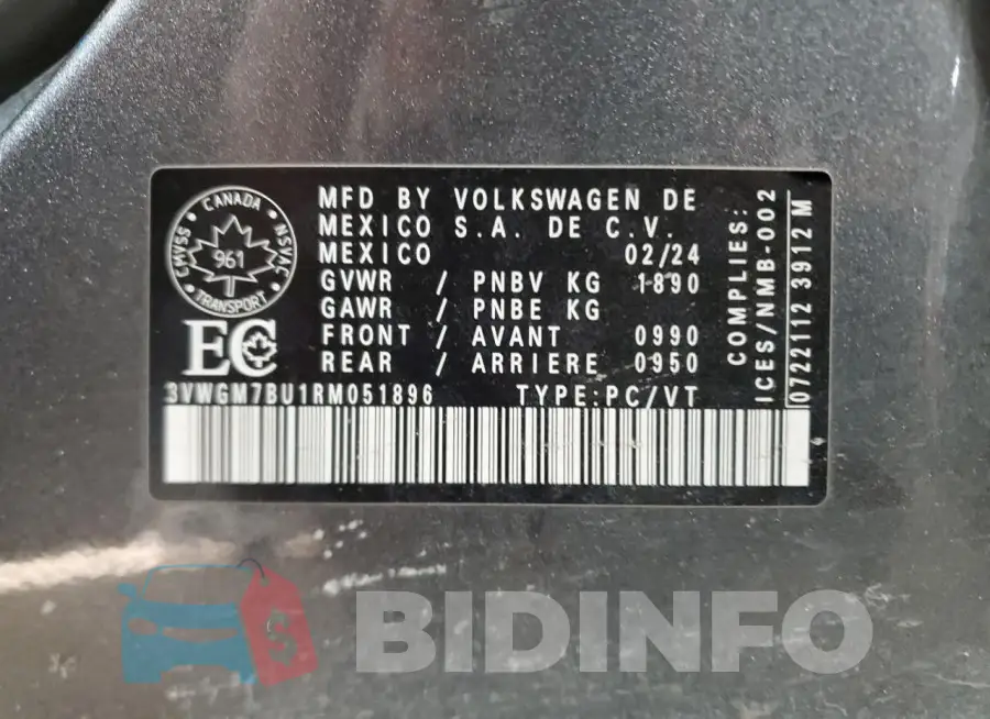 3VWGM7BU1RM051896 Photo# 12
