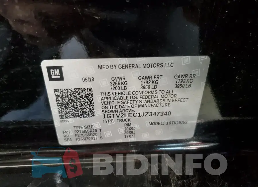 1GTV2LEC1JZ347340 Photo# 12