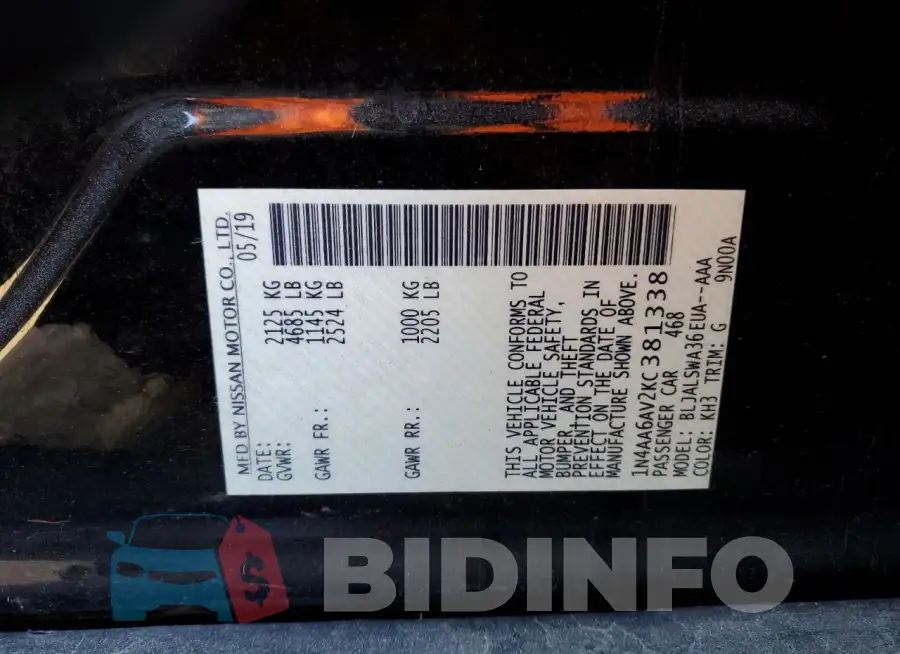 1N4AA6AV2KC381338 Photo# 13