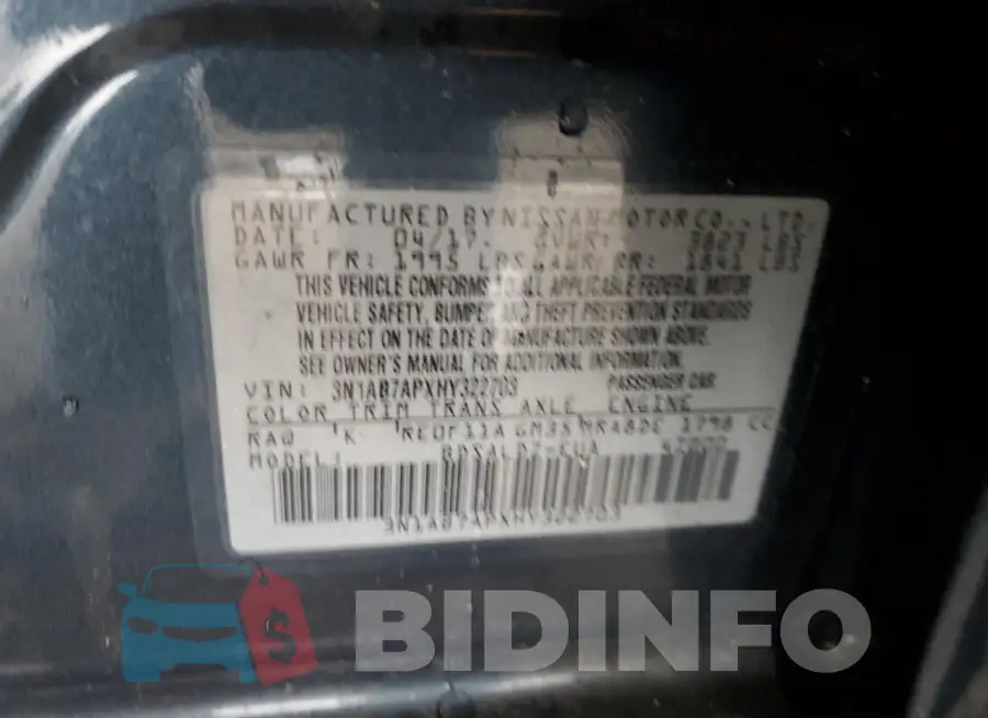 3N1AB7APXHY322703 Photo# 12
