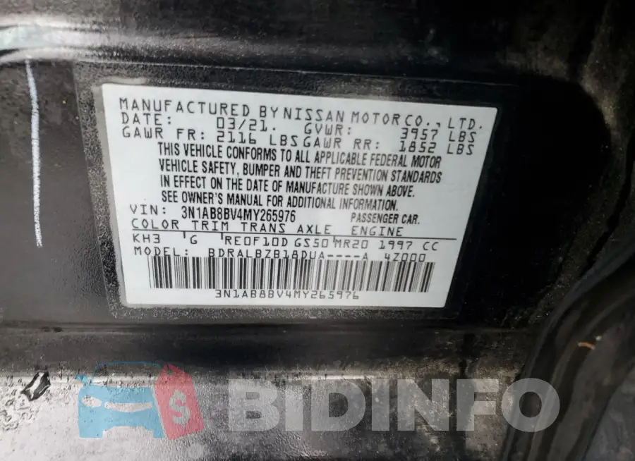 3N1AB8BV4MY265976 Photo# 13
