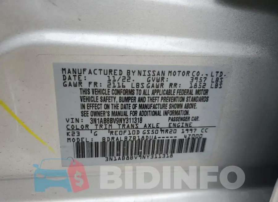 3N1AB8BV9NY311318 Photo# 12